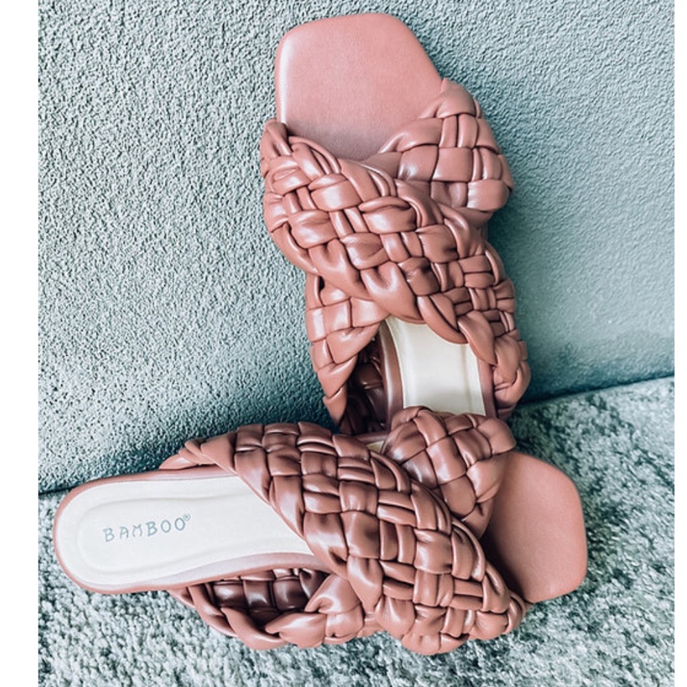 Braided Slide Mauve Sandals 5.5